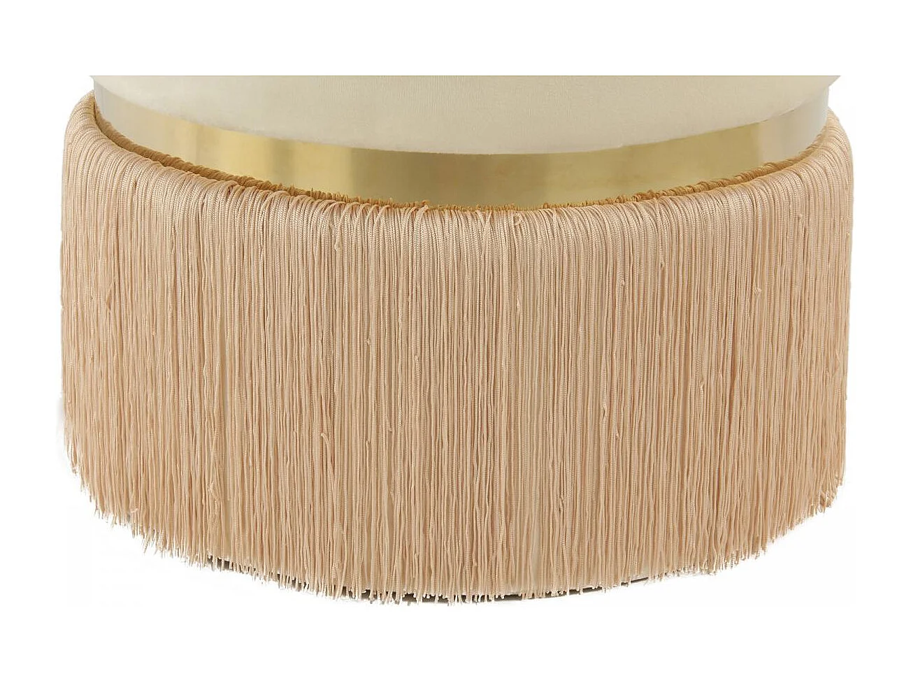 Tabouret semi artisanal ZAKE 41x41x44,5 ivoire et champagne