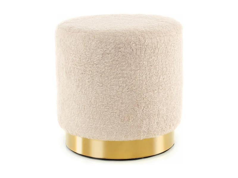 Tabouret semi artisanal ZARAM 35x35x35 ivoire et or