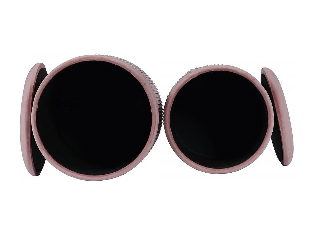 Tabouret semi artisanal LOT DE 2 ZAJI 31x31 vieux rose et or