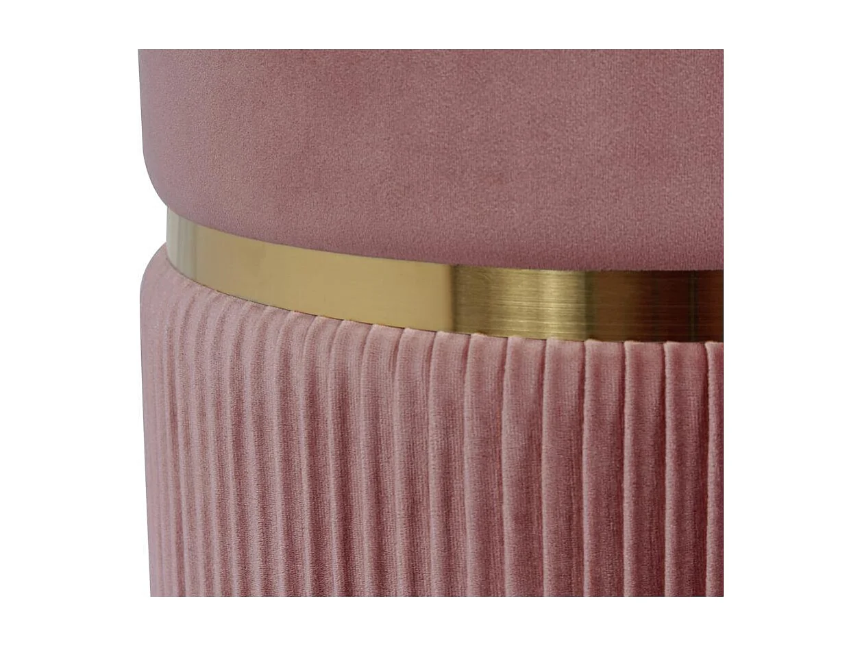 Tabouret semi artisanal LOT DE 2 ZAJI 31x31 vieux rose et or