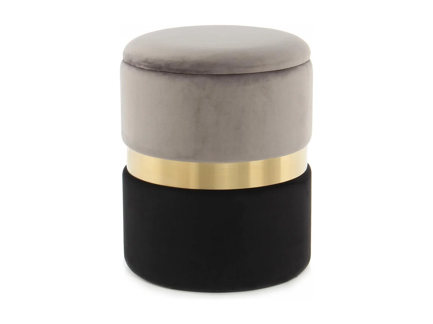 Tabouret semi artisanal LOT DE 2 ZABA 31x31 gris et or