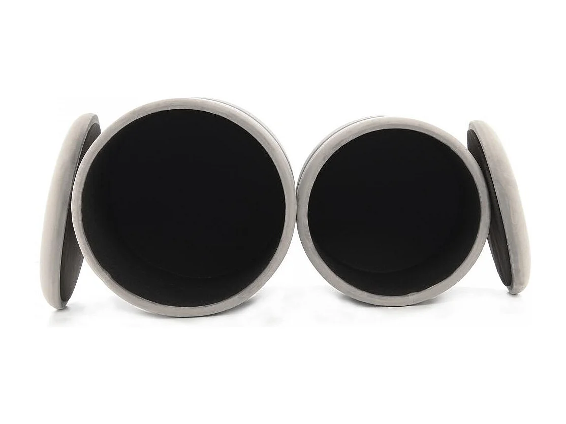 Tabouret semi artisanal LOT DE 2 ZABA 31x31 gris et or