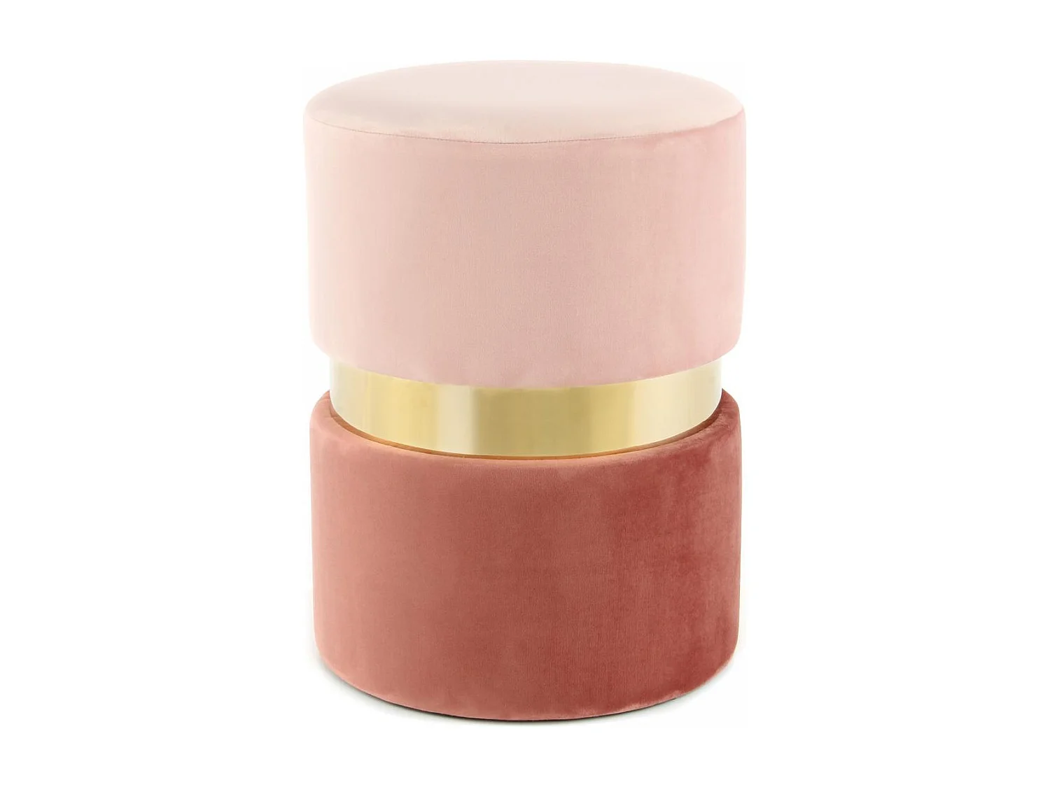 Tabouret semi artisanal ZASA 35x35x46 rose clair et or