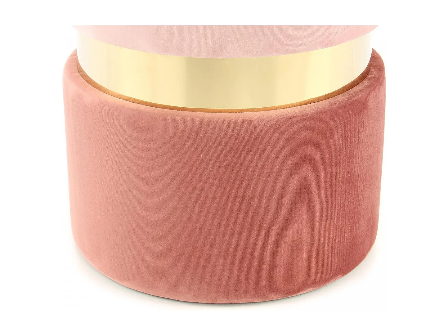 Tabouret semi artisanal ZASA 35x35x46 rose clair et or