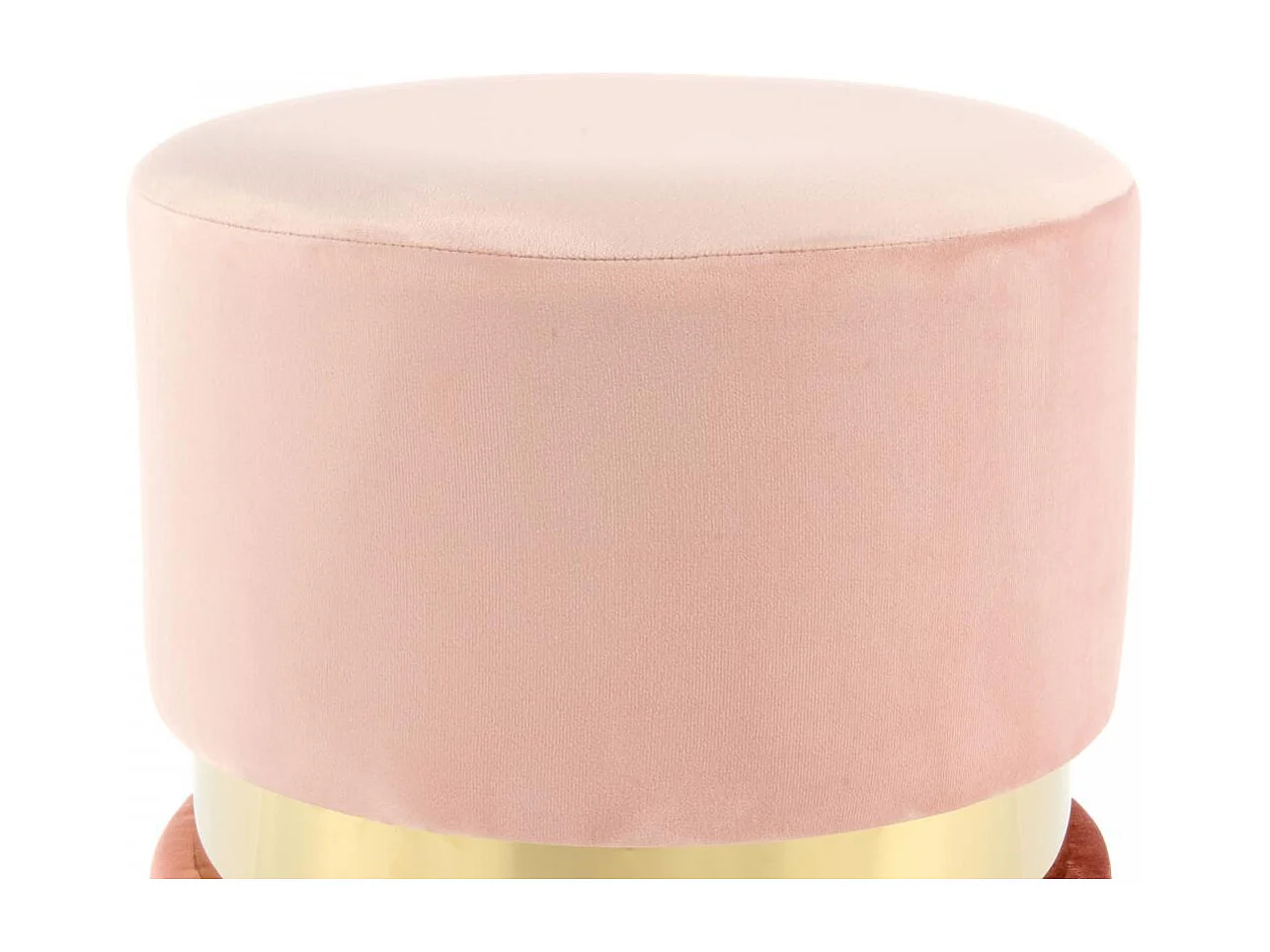 Tabouret semi artisanal ZASA 35x35x46 rose clair et or