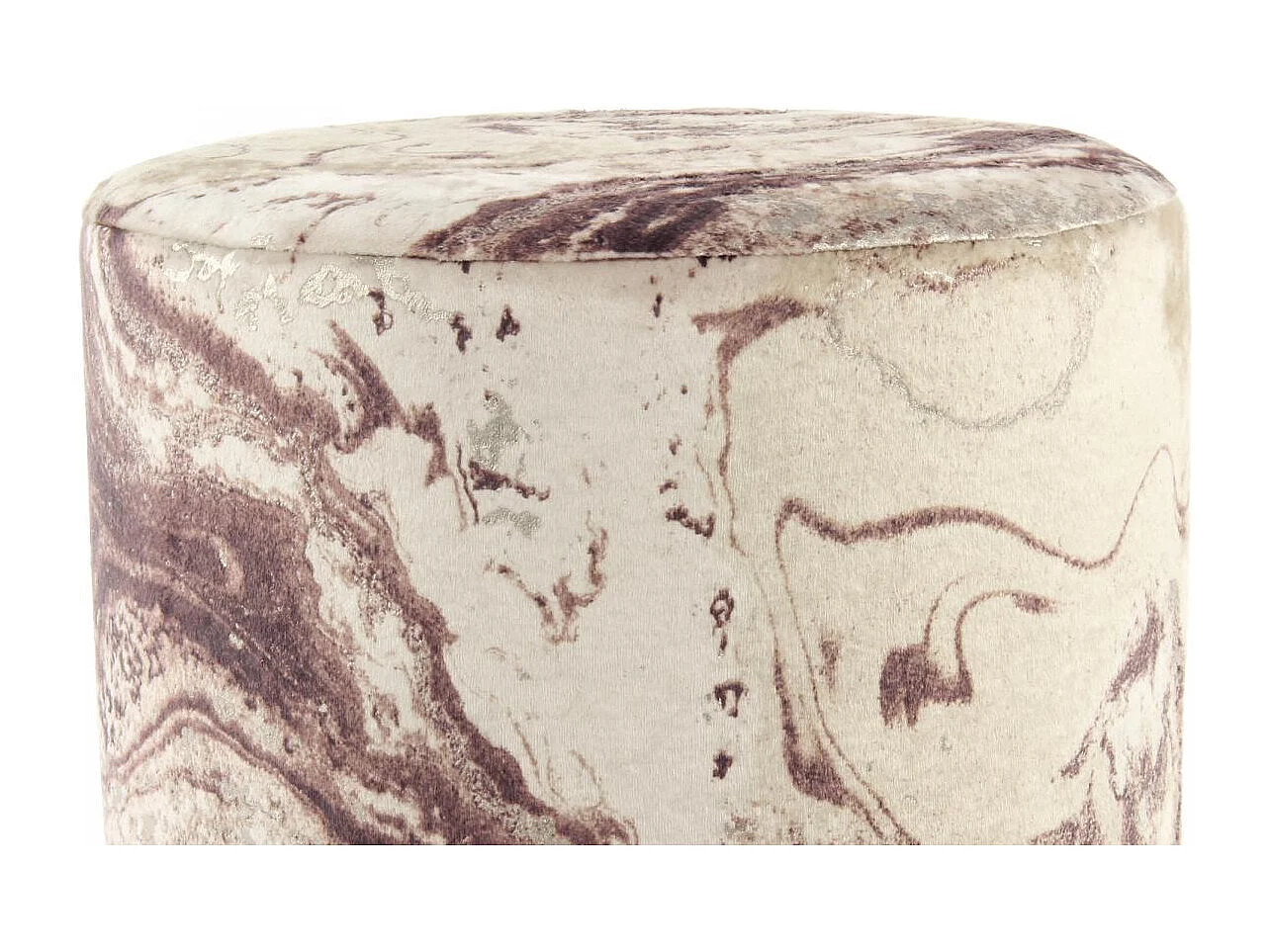 Tabouret semi artisanal motif floral ZAPA 35x35x46 bronze et or