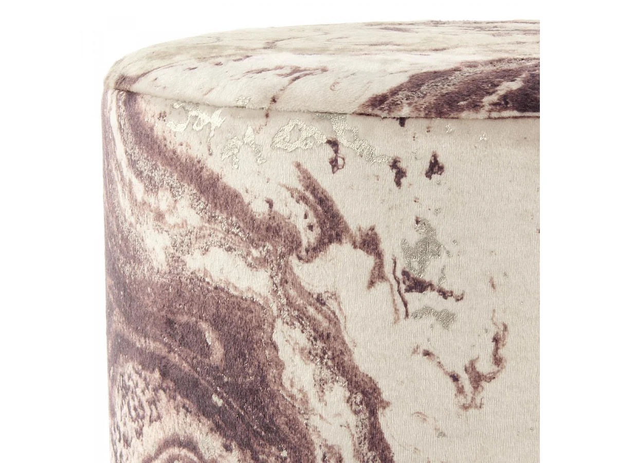 Tabouret semi artisanal motif floral ZAPA 35x35x46 bronze et or