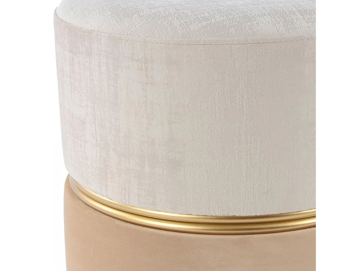 Tabouret semi artisanal ZAHA 40x40x40 ivoire beige