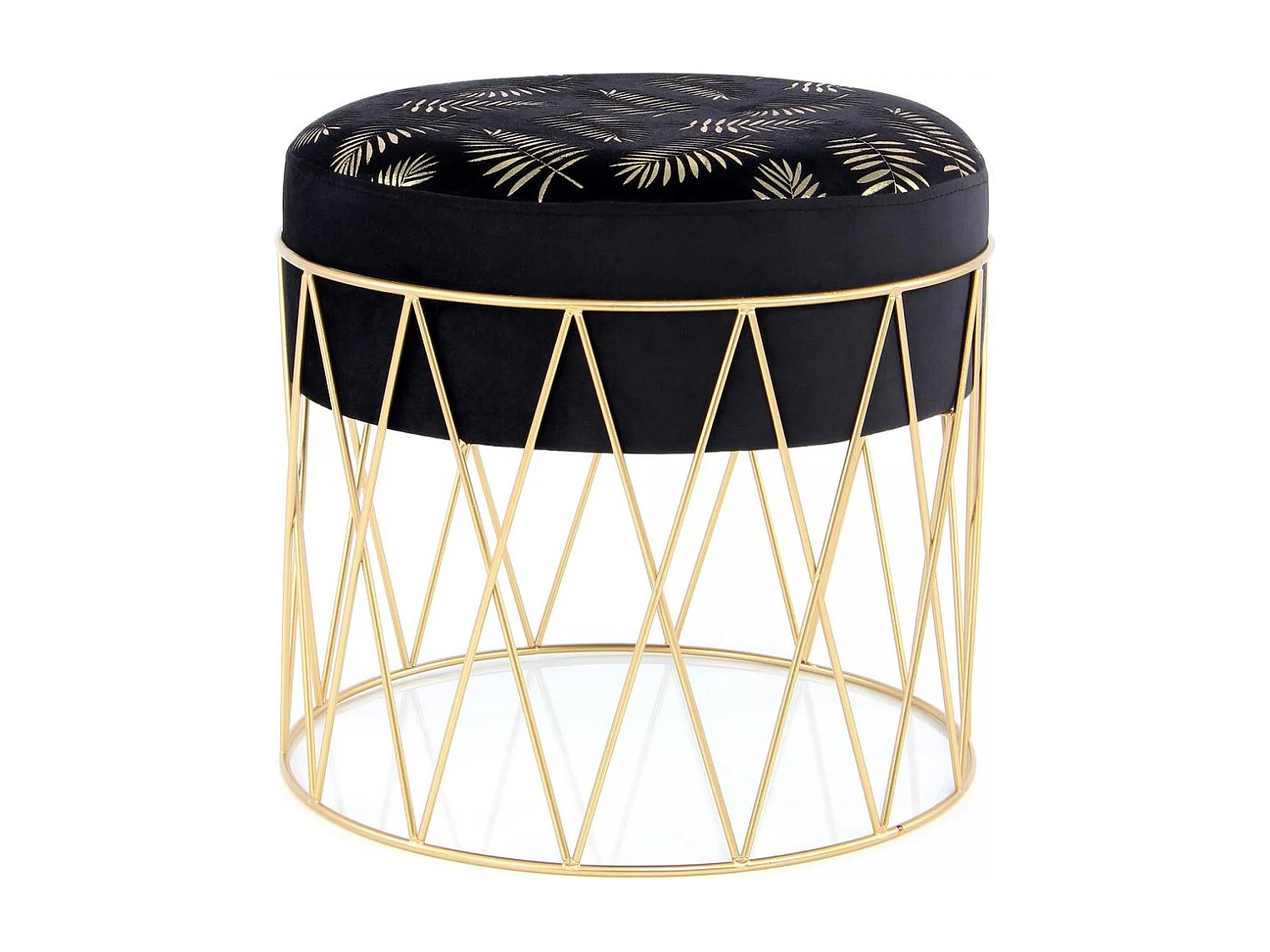Tabouret semi artisanal ZAFA 40x40x37 or et noir