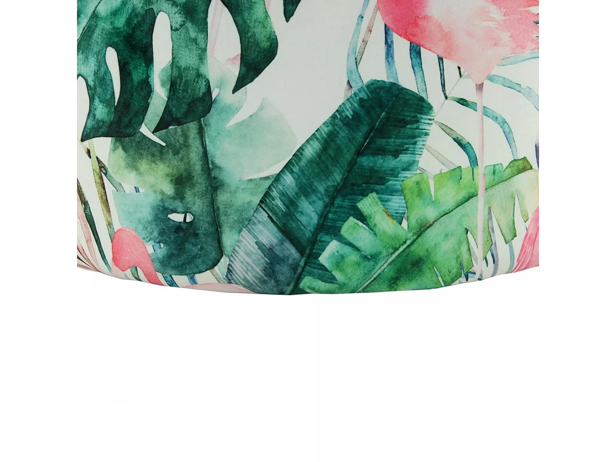 Tabouret semi artisanal motif floral ZAMA 53x53x42 multicolore