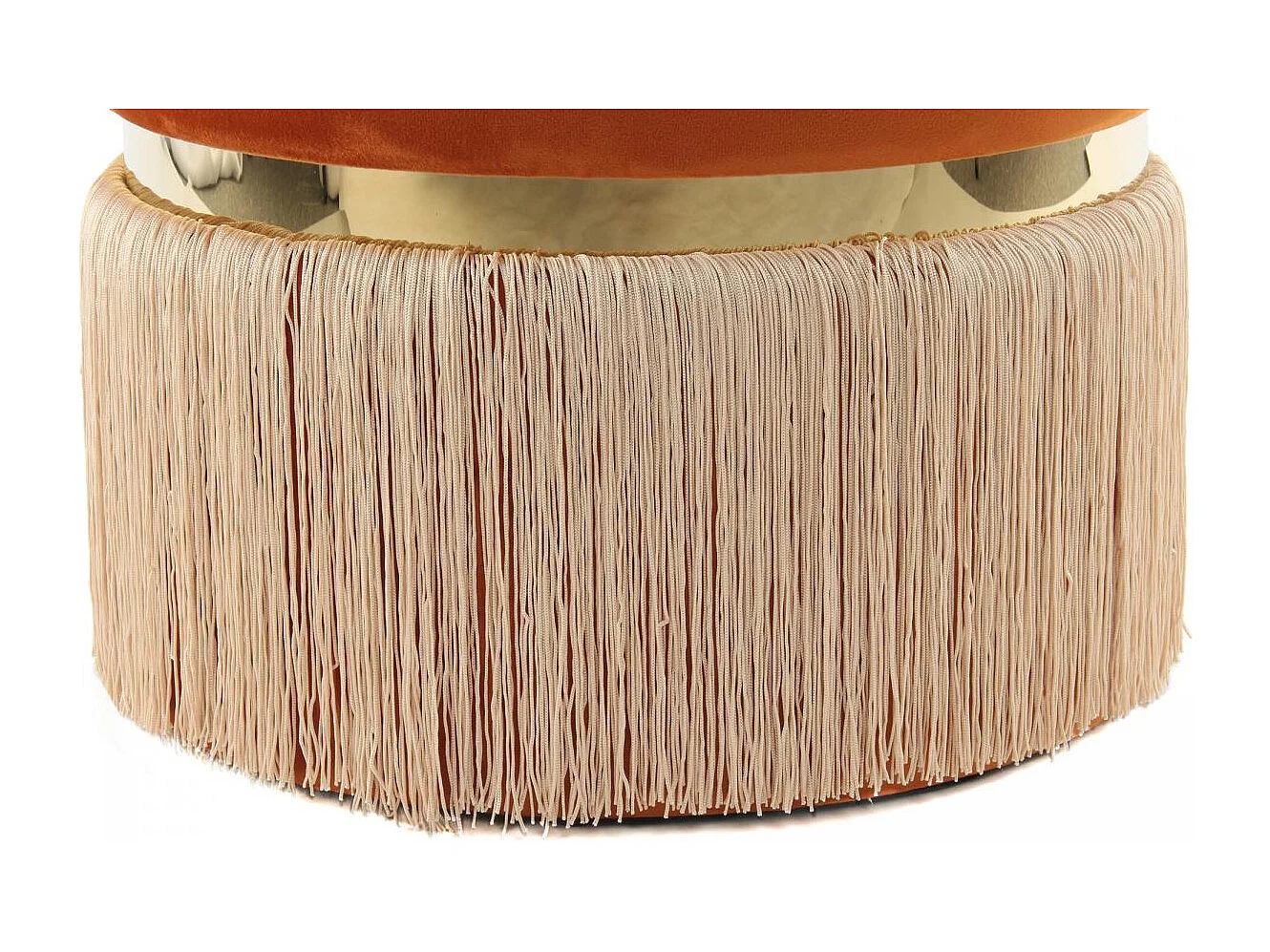 Tabouret semi artisanal ZAKE 41x41x44,5 orange et champagne