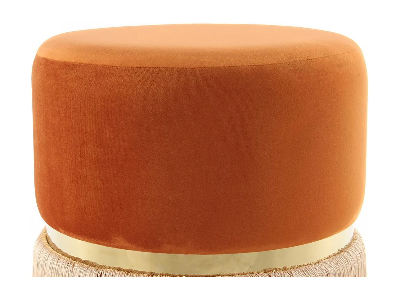 Tabouret semi artisanal ZAKE 41x41x44,5 orange et champagne