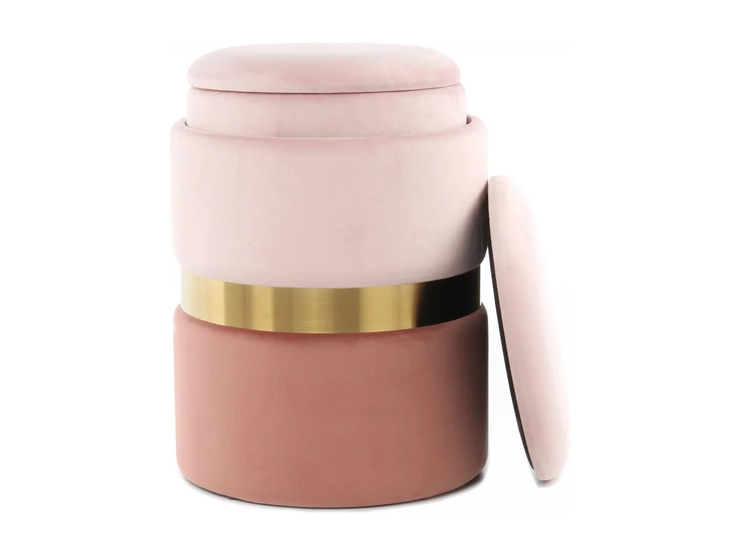 Tabouret semi artisanal LOT DE 2 ZATE 31x31 rose et or