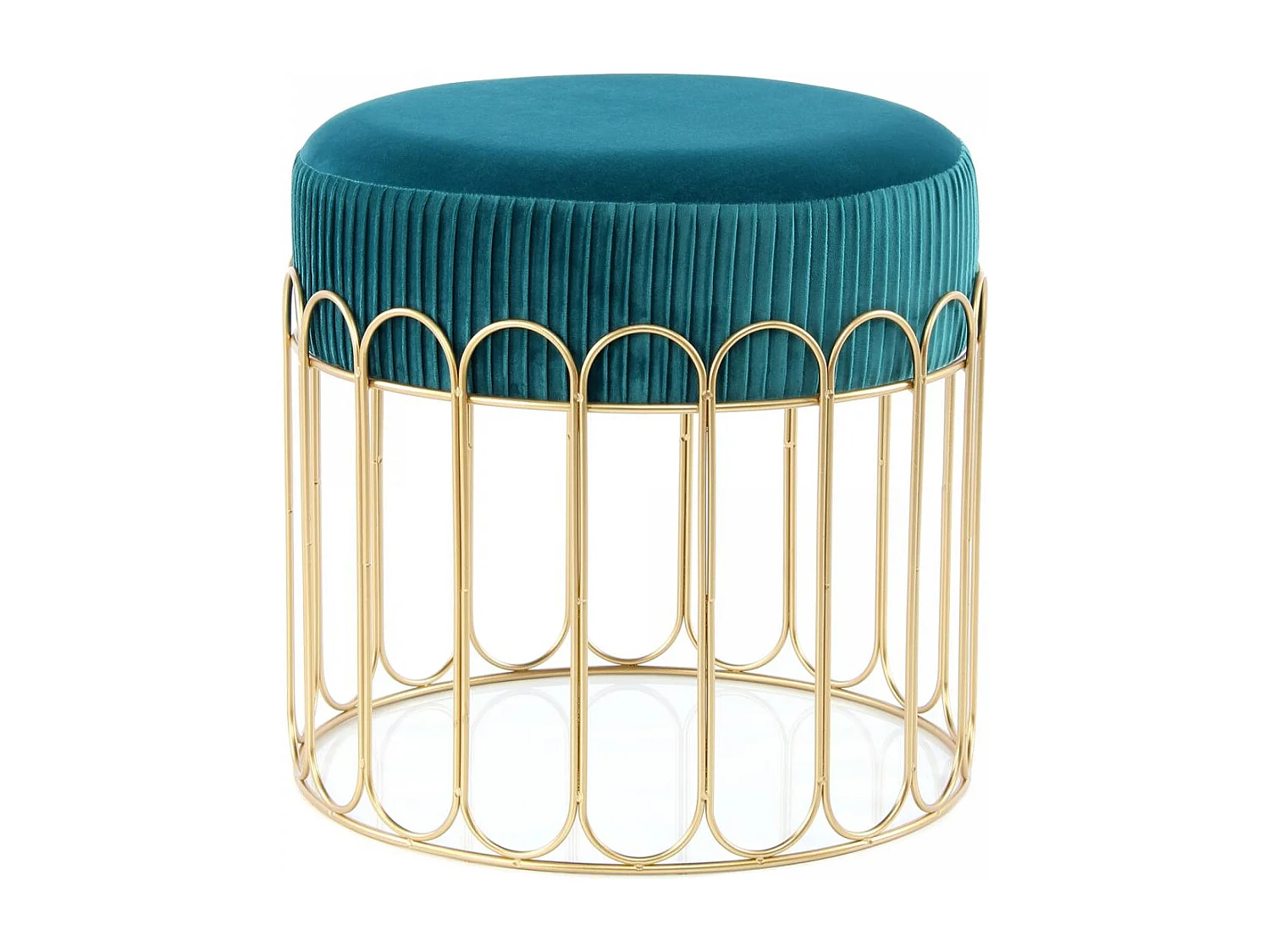 Tabouret semi artisanal ZAGA 40x40x39 essence et or