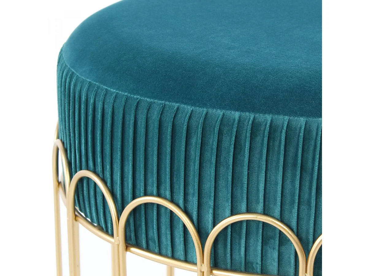 Tabouret semi artisanal ZAGA 40x40x39 essence et or