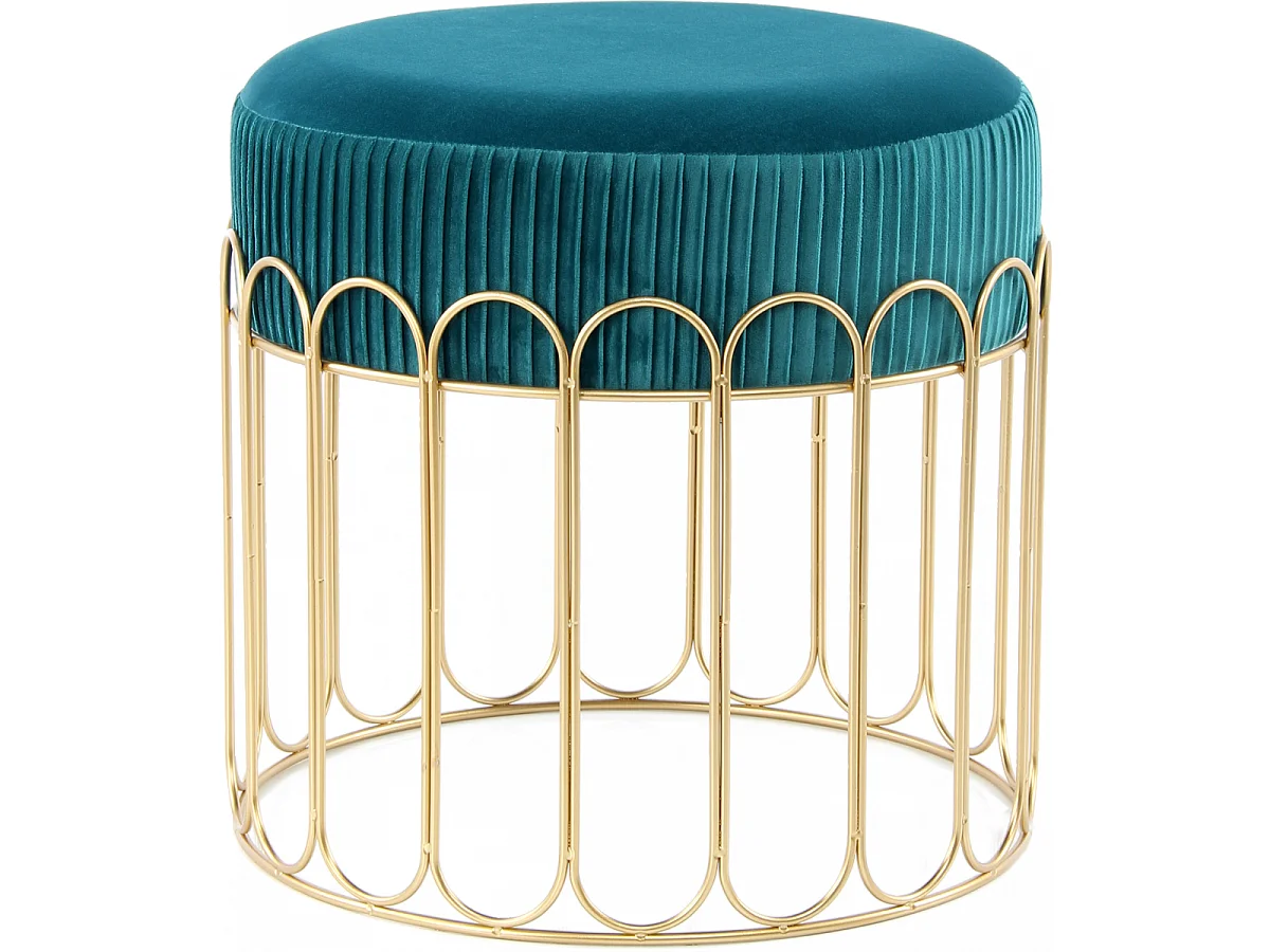 Tabouret semi artisanal ZAGA 40x40x39 essence et or
