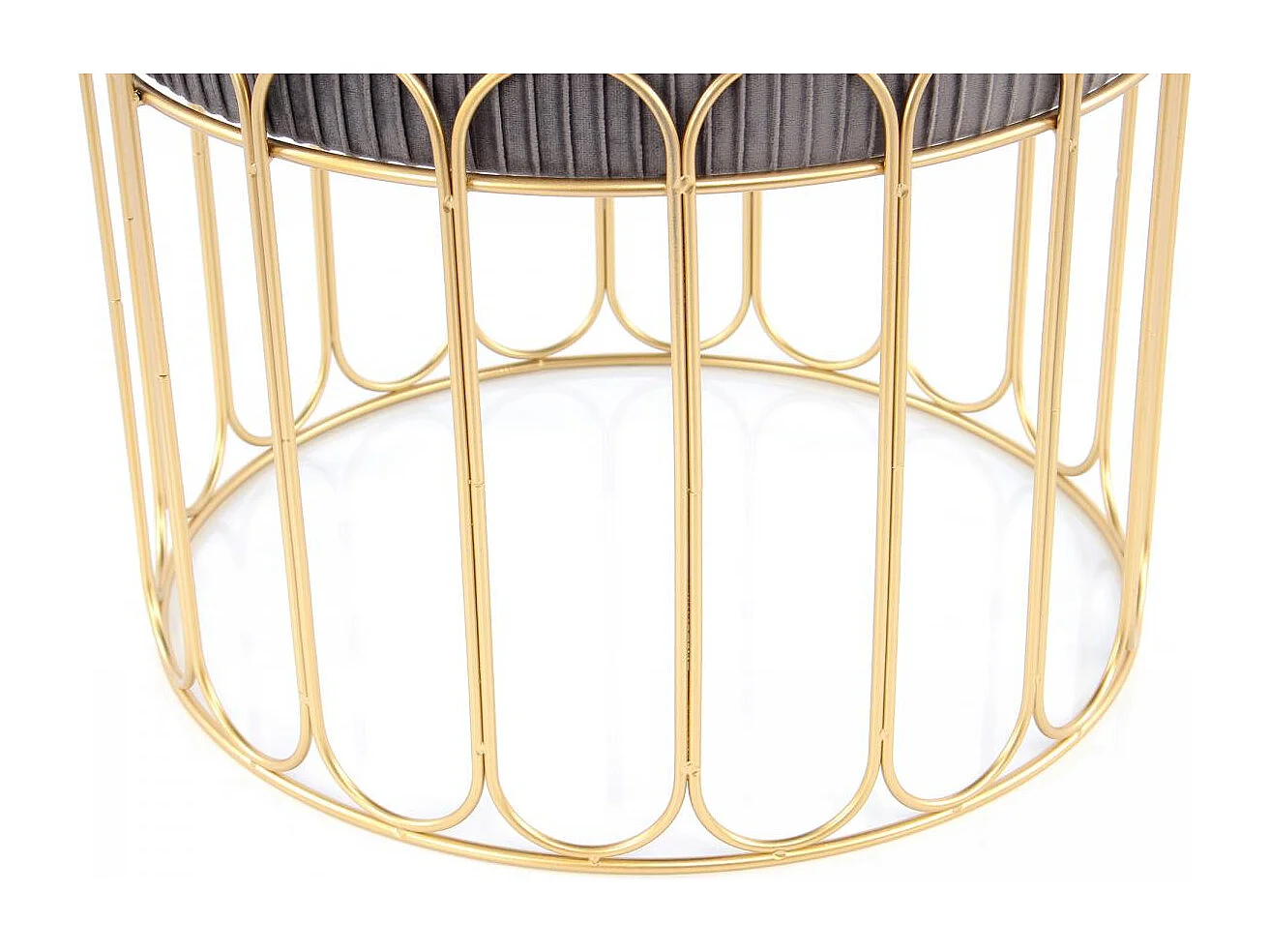 Tabouret semi artisanal ZAGA 40x40x39 gris et or