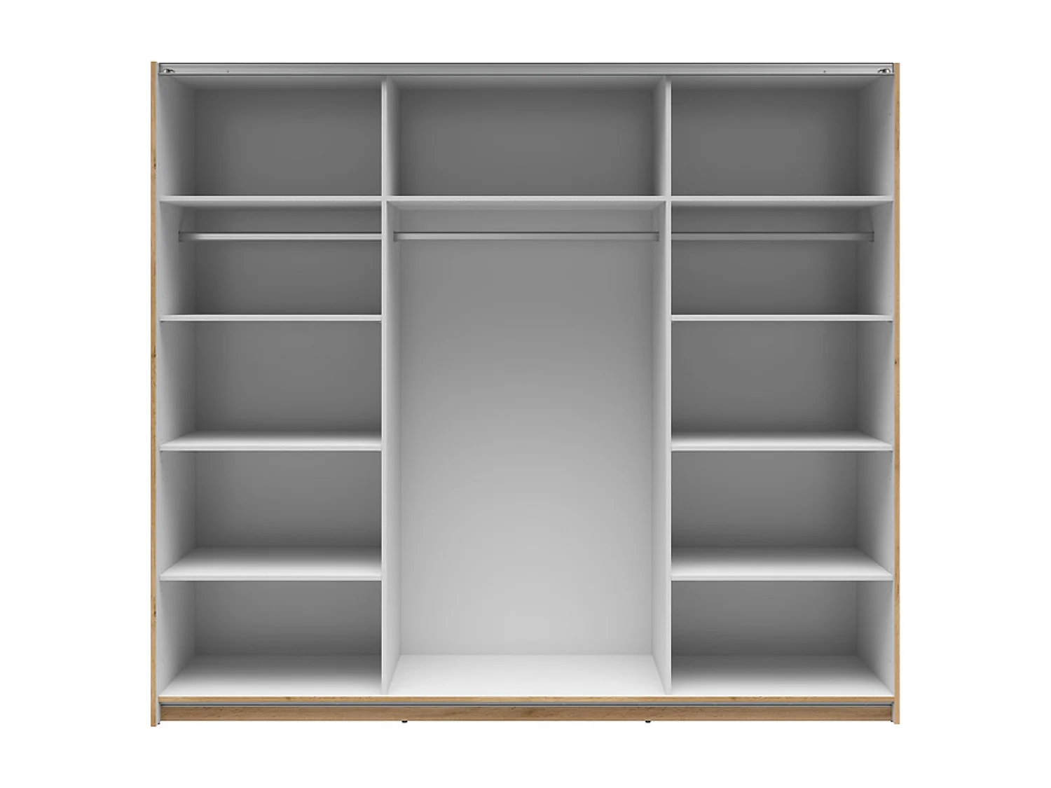 Armoire coulissante avec miroir coloris chêne Sonoma - Longueur 220 x Profondeur 60 x Hauteur 195,5 cm