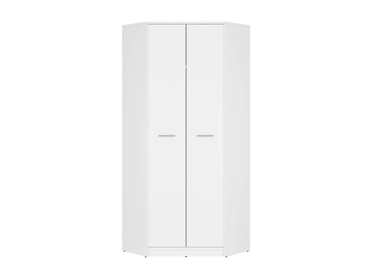 Placard armoire d'angle de 2 portes coloris Blanc - Longueur 79,5 x Largeur 79,5 x Hauteur 197 cm