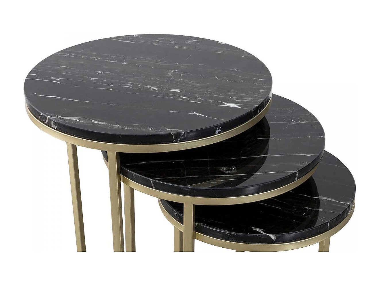 Table basse fait main en fer LOT DE 3 ETO 46x46 noir
