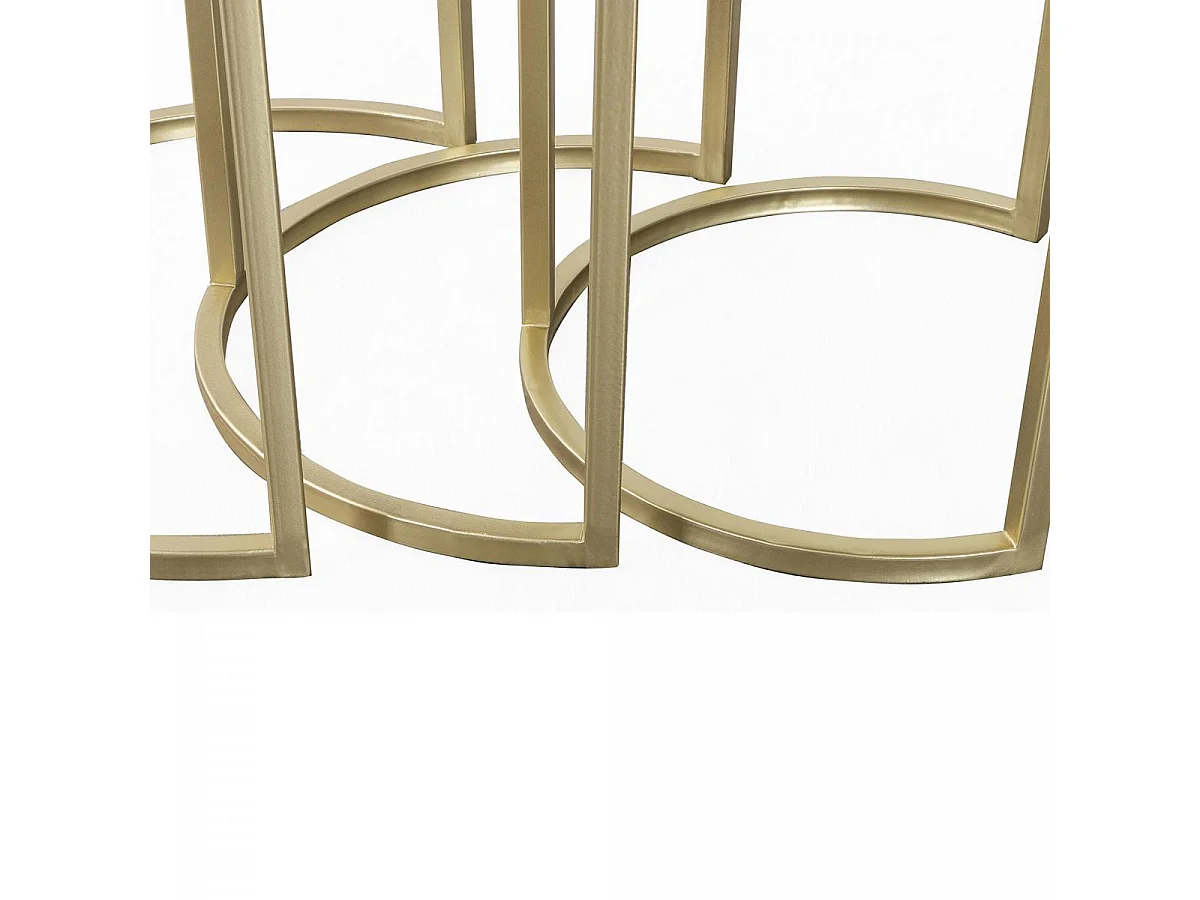 Table basse fait main en fer LOT DE 3 ETO 46x46 noir