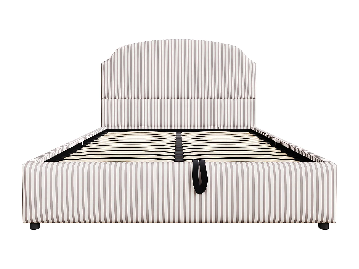 Lit coffre rembourré 140x200 - avec sommier à lattes - gris (Matelas non inclus)