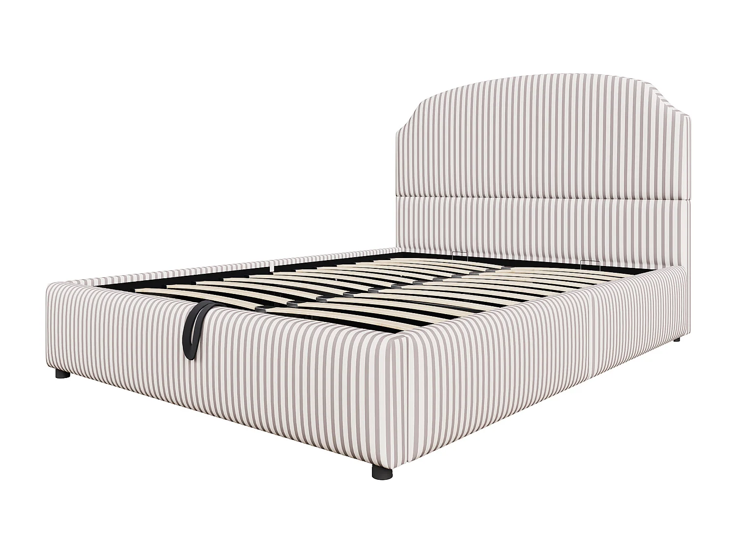 Lit coffre rembourré 140x200 - avec sommier à lattes - gris (Matelas non inclus)