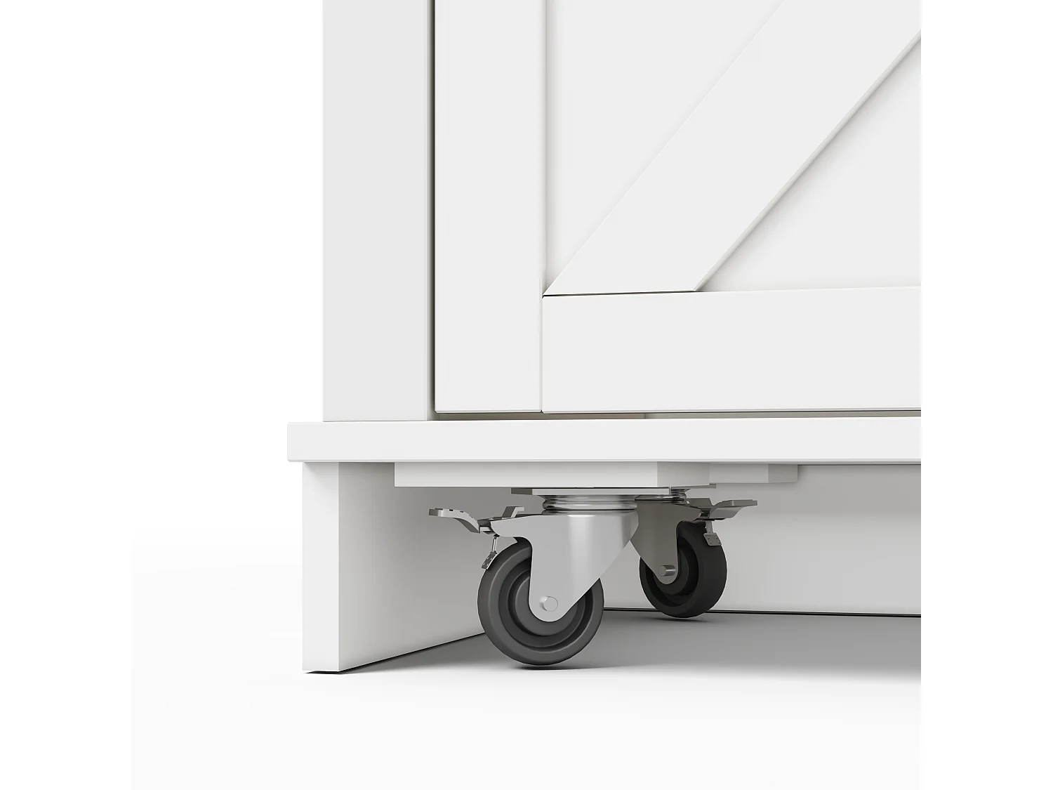 Ilot central de cuisine - plateau extensible - avec porte-serviettes - avec 2 tiroirs et 2 portes - avec roulettes - MDF - Blanc