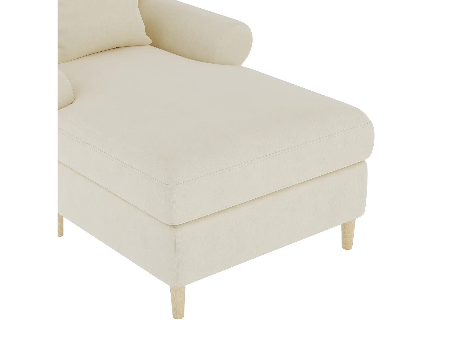 Fotel rozkładany jednomiejscowy - z poduszką - welur - beżowy