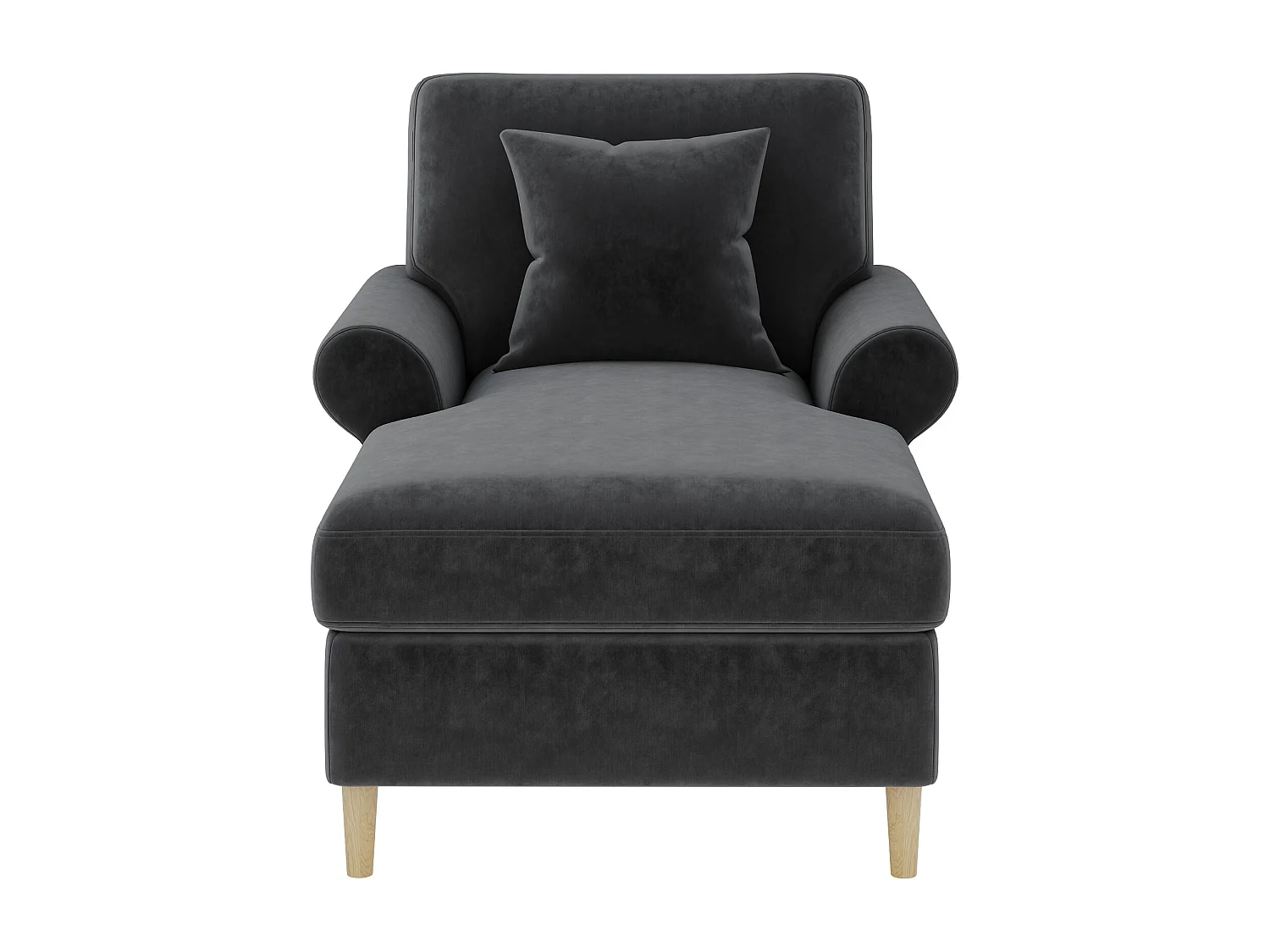 Fotel rozkładany jednomiejscowy z poduszką - welur - szary