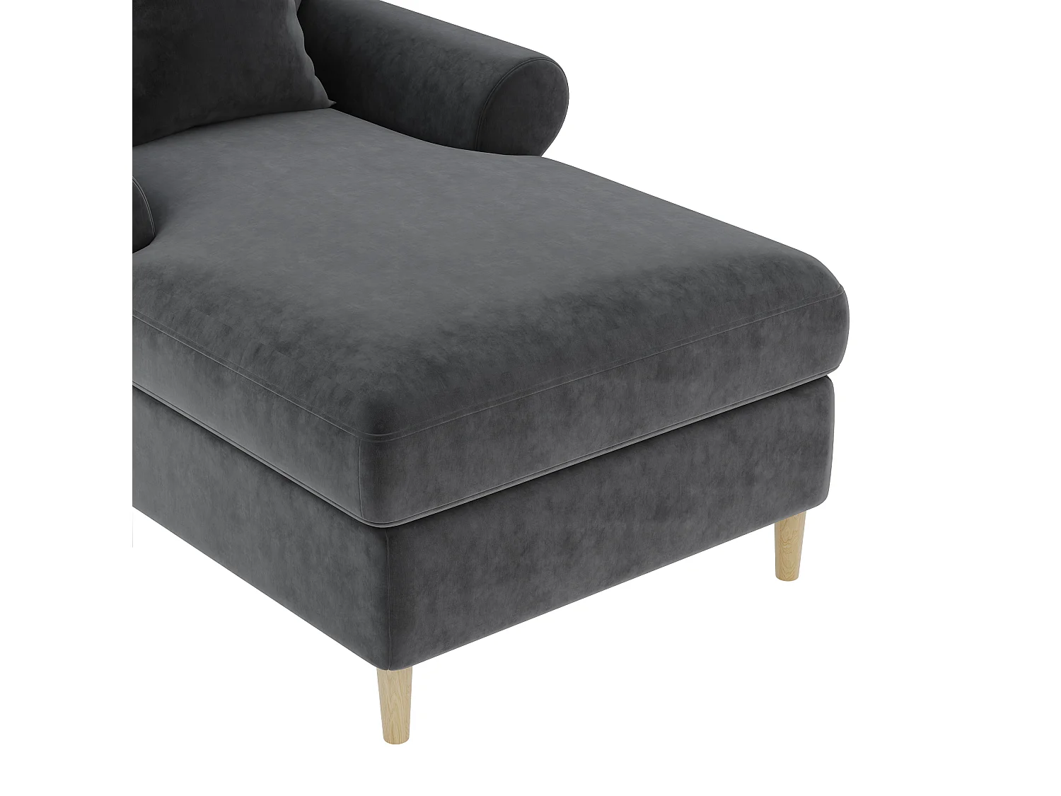 Fotel rozkładany jednomiejscowy z poduszką - welur - szary