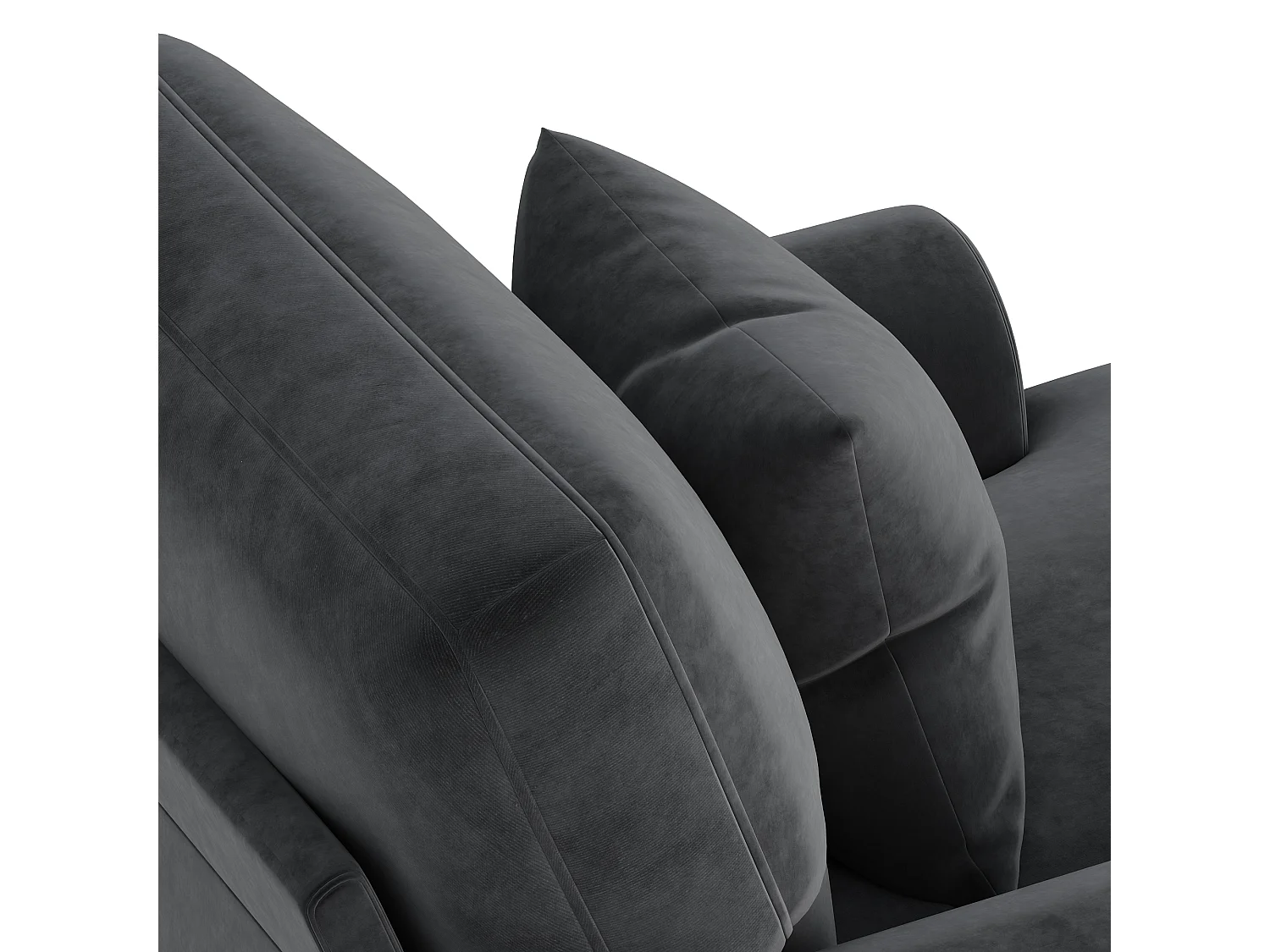 Fotel rozkładany jednomiejscowy z poduszką - welur - szary