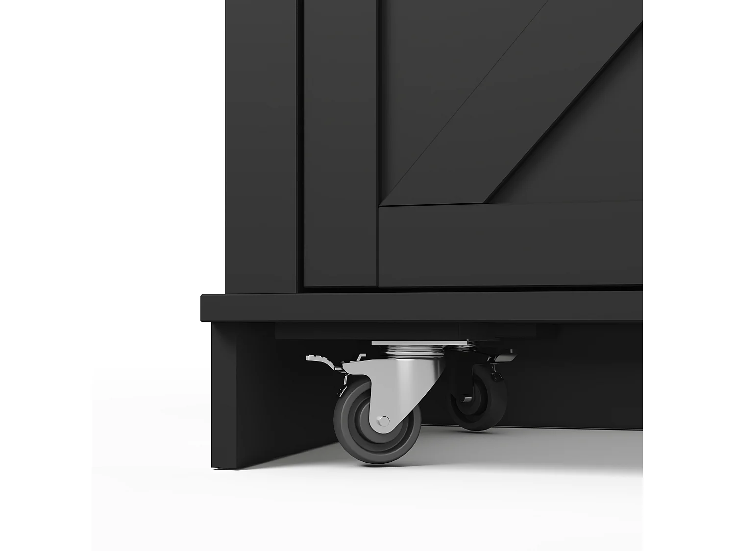 Ilot central de cuisine - plateau extensible - avec porte-serviettes - avec 2 tiroirs et 2 portes - avec roulettes - MDF - Noir