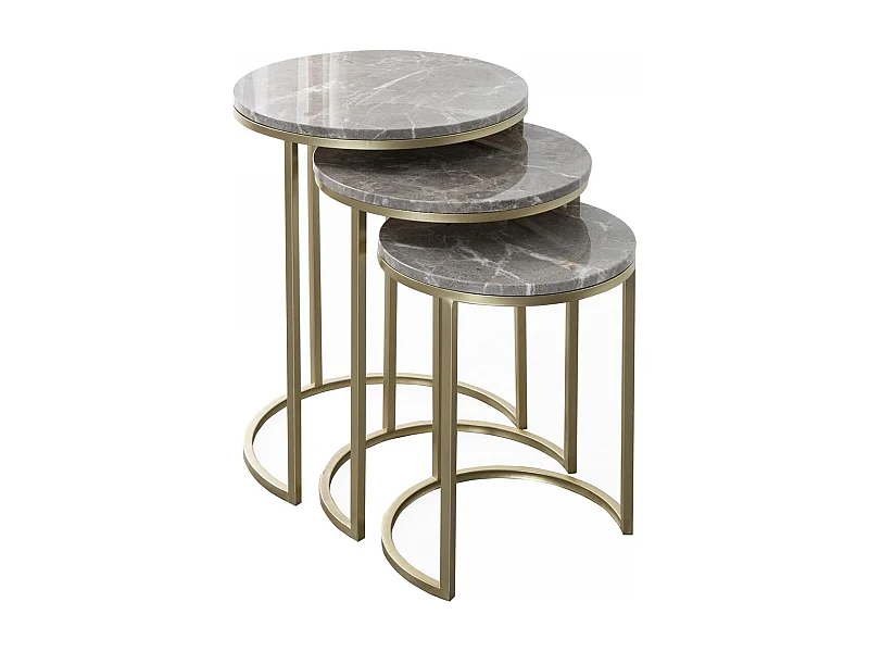 Table basse fait main en fer LOT DE 3 ETO 36x36 gris