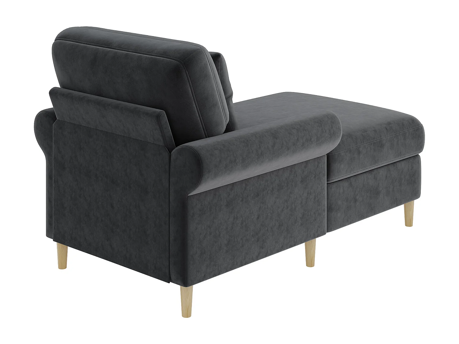 Fauteuil/canapé rembourré lounge - 133 x 87 x 90 cm - pouf pour salon et chambre - velours - gris