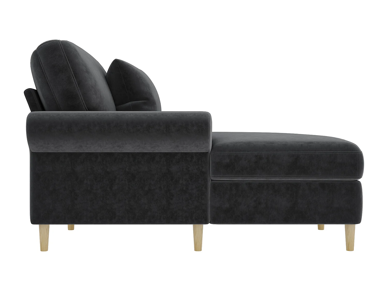 Fauteuil/canapé rembourré lounge - 133 x 87 x 90 cm - pouf pour salon et chambre - velours - gris