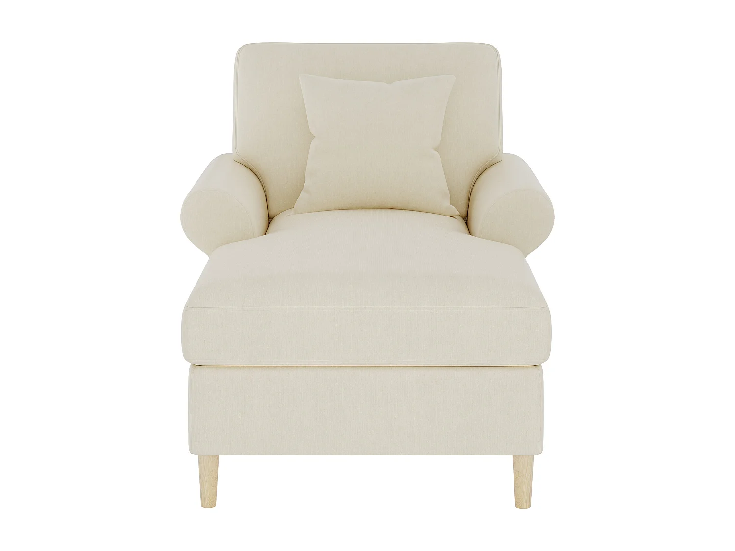 Fauteuil/canapé rembourré lounge - 133 x 87 x 90 cm - pouf pour salon et chambre - velours - beige