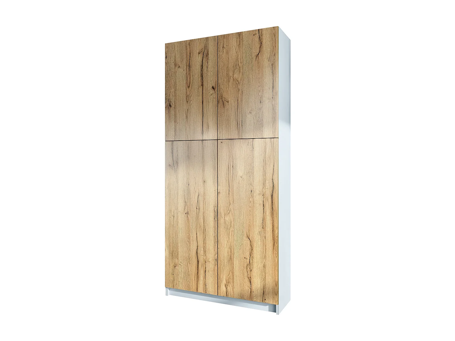 InnoFurn Aktenschrank Elona M1, Büroschrank mit Soft-Close & Push-to-Open, Aufbewahrungschrank, Büro, Home Office. Wohnzimer, Weiß/Eiche Natur (82 x 184 x 37 cm)