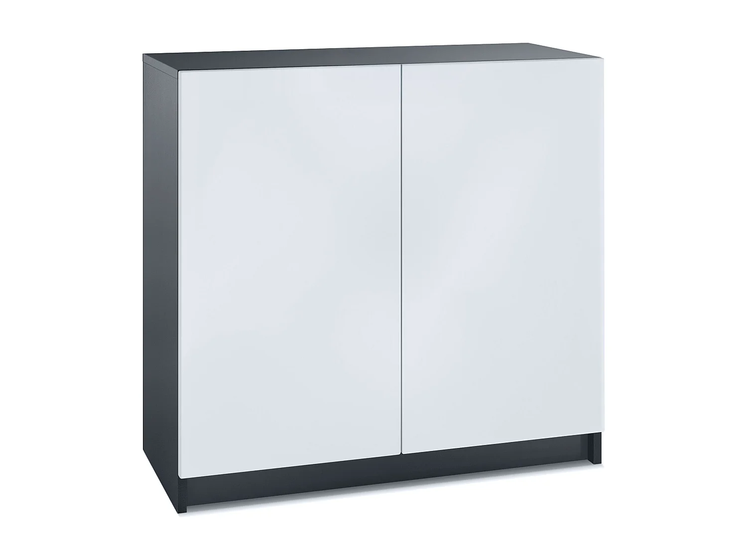 InnoFurn Kommode Elona, Büroschrank mit Soft-Close & Push-to-Open, Aktenschrank, Bürokommode, Home Office & Büro, Schwarz/Weiß matt (82 x 78 x 37 cm)