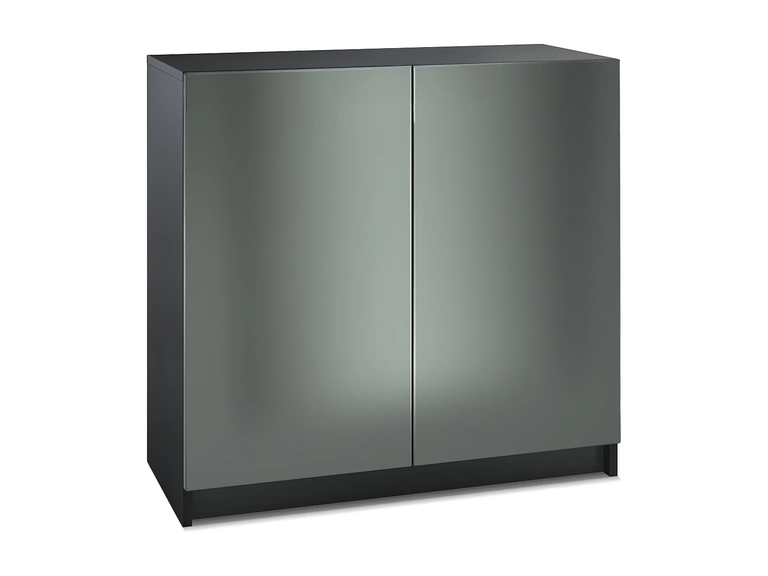 InnoFurn Kommode Elona, Büroschrank mit Soft-Close & Push-to-Open, Aktenschrank, Bürokommode, Home Office & Büro, Schwarz/Anthrazit matt (82 x 78 x 37 cm)
