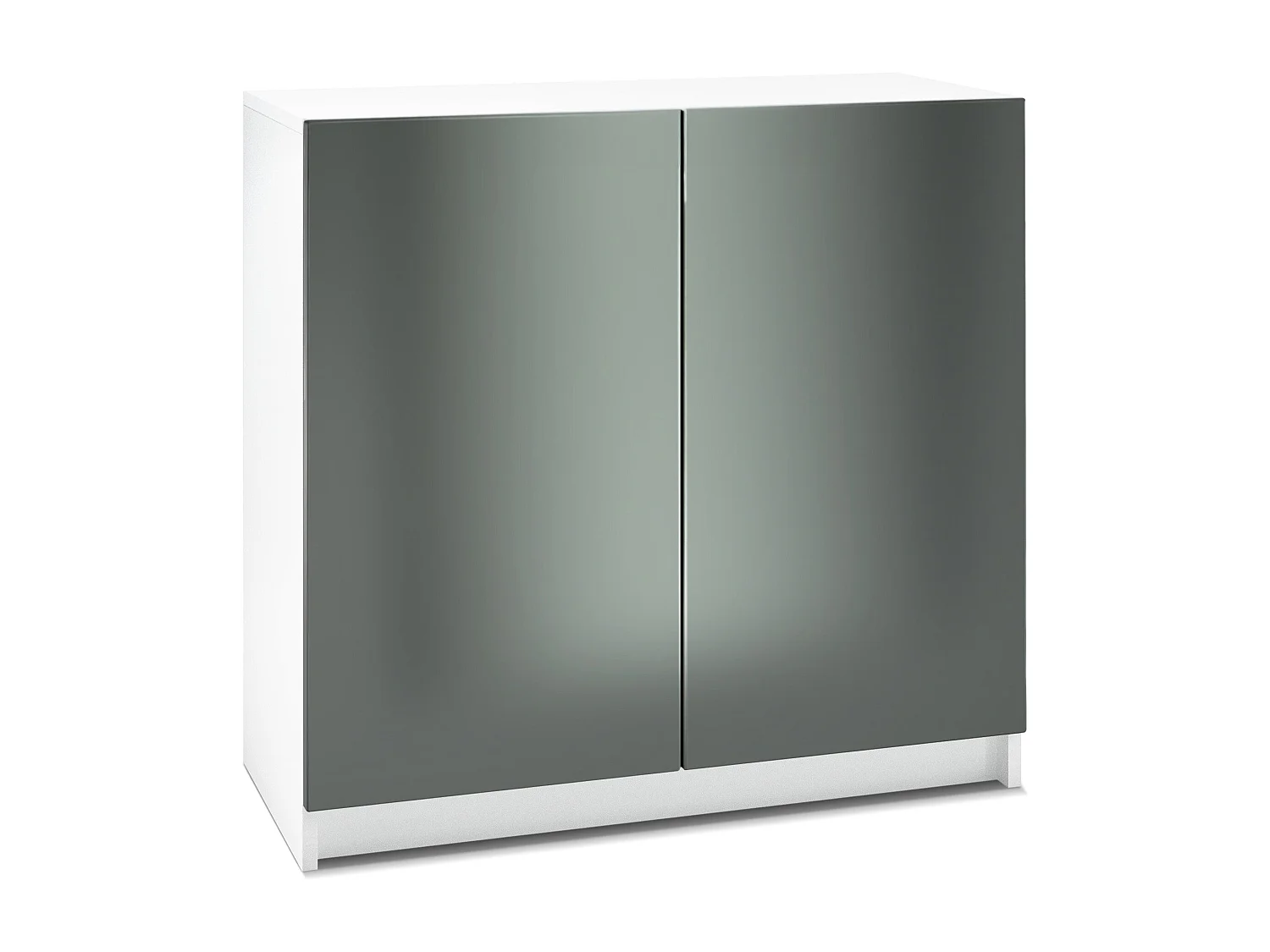 InnoFurn Kommode Elona, Büroschrank mit Soft-Close & Push-to-Open, Aktenschrank, Bürokommode, Home Office & Büro, Weiß/Anthrazit matt (82 x 78 x 37 cm)