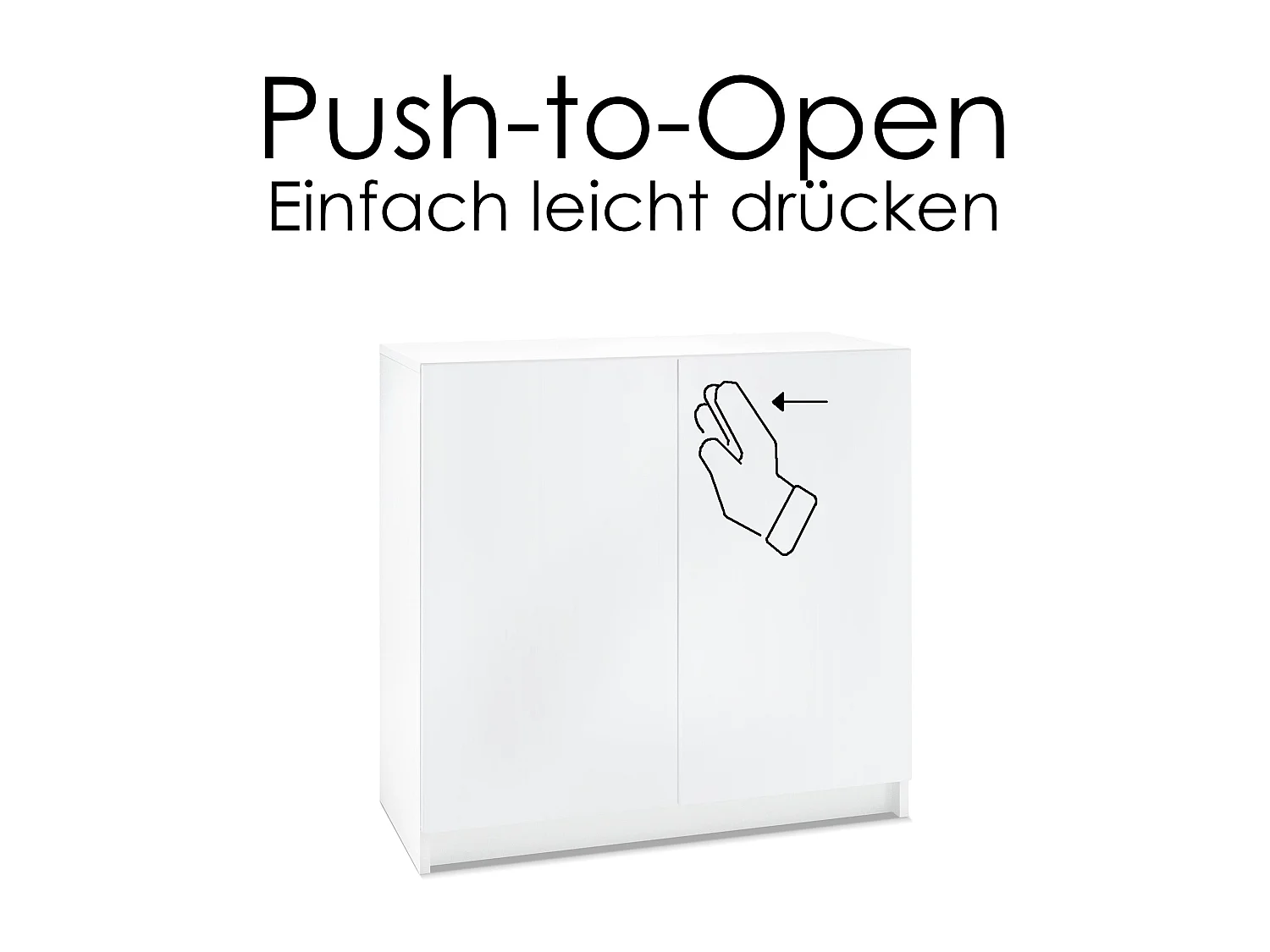 InnoFurn Kommode Elona, Büroschrank mit Soft-Close & Push-to-Open, Aktenschrank, Bürokommode, Home Office & Büro, Weiß/Anthrazit matt (82 x 78 x 37 cm)