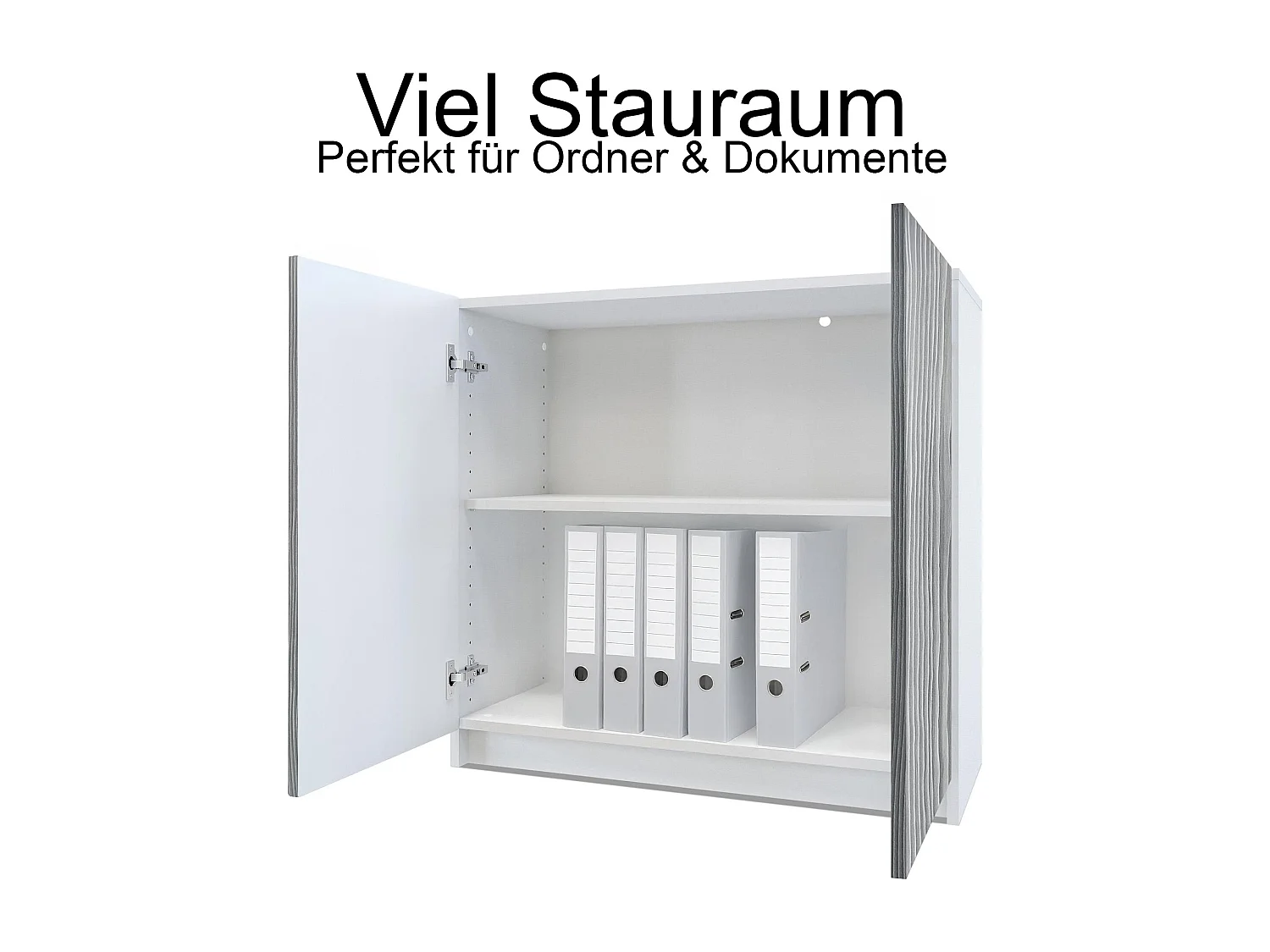 InnoFurn Kommode Elona, Büroschrank mit Soft-Close & Push-to-Open, Aktenschrank, Bürokommode, Home Office & Büro, Weiß matt (82 x 78 x 37 cm)