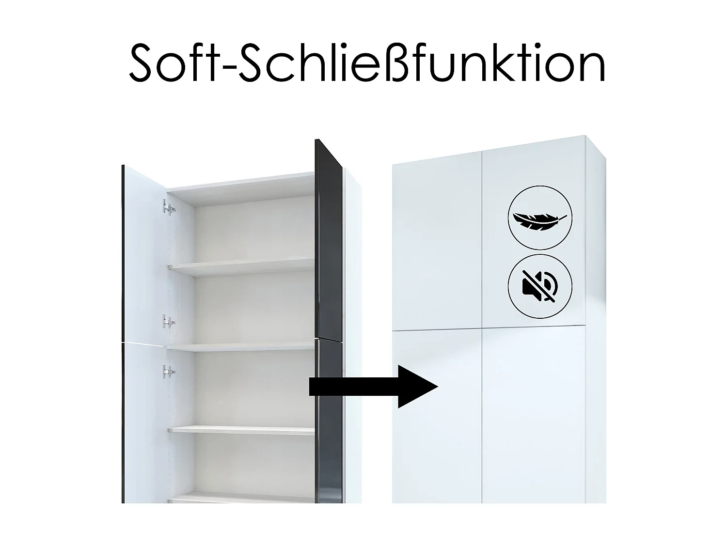 InnoFurn Aktenschrank Elona M1, Büroschrank mit Soft-Close & Push-to-Open, Aufbewahrungschrank, Büro, Home Office. Wohnzimer, Weiß matt (82 x 184 x 37 cm)