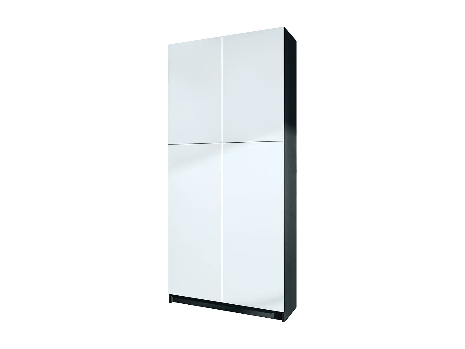 InnoFurn Aktenschrank Elona M1, Büroschrank mit Soft-Close & Push-to-Open, Aufbewahrungschrank, Büro, Home Office. Wohnzimer, Schwarz/Weiß matt (82 x 184 x 37 cm)