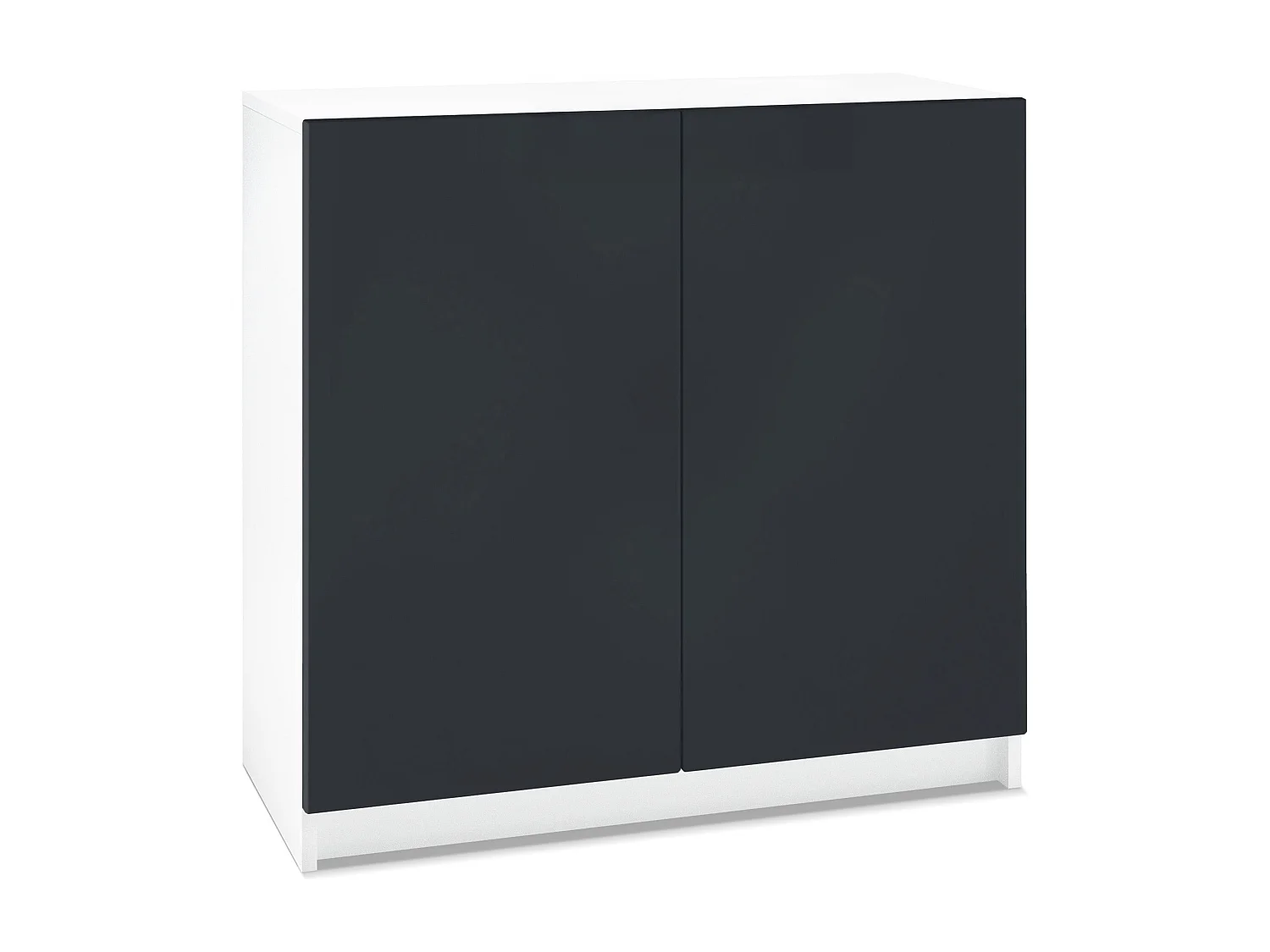 InnoFurn Kommode Elona, Büroschrank mit Soft-Close & Push-to-Open, Aktenschrank, Bürokommode, Home Office & Büro, Weiß/Schwarz matt (82 x 78 x 37 cm)