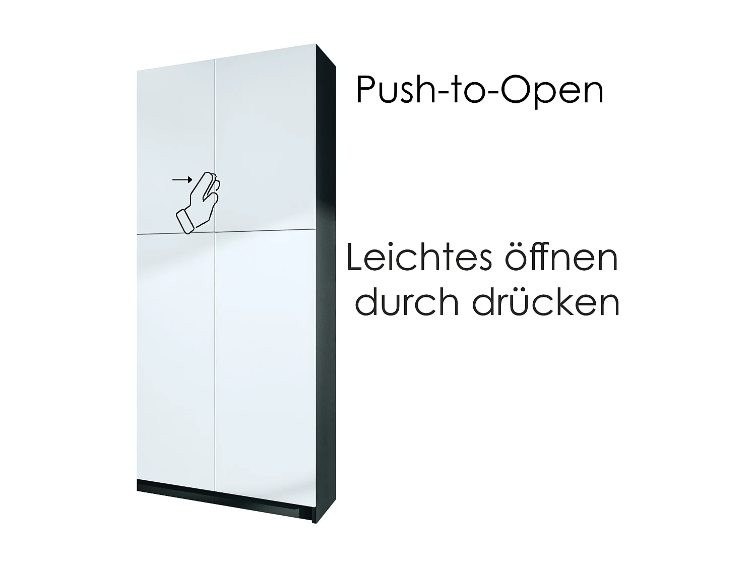 InnoFurn Aktenschrank Elona M1, Büroschrank mit Soft-Close & Push-to-Open, Aufbewahrungschrank, Büro, Home Office. Wohnzimer, Schwarz/Eiche Natur (82 x 184 x 37 cm)
