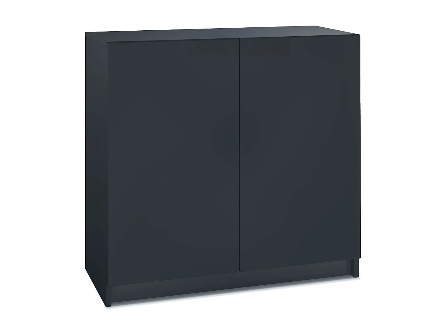 InnoFurn Kommode Elona, Büroschrank mit Soft-Close & Push-to-Open, Aktenschrank, Bürokommode, Home Office & Büro, Schwarz matt (82 x 78 x 37 cm)