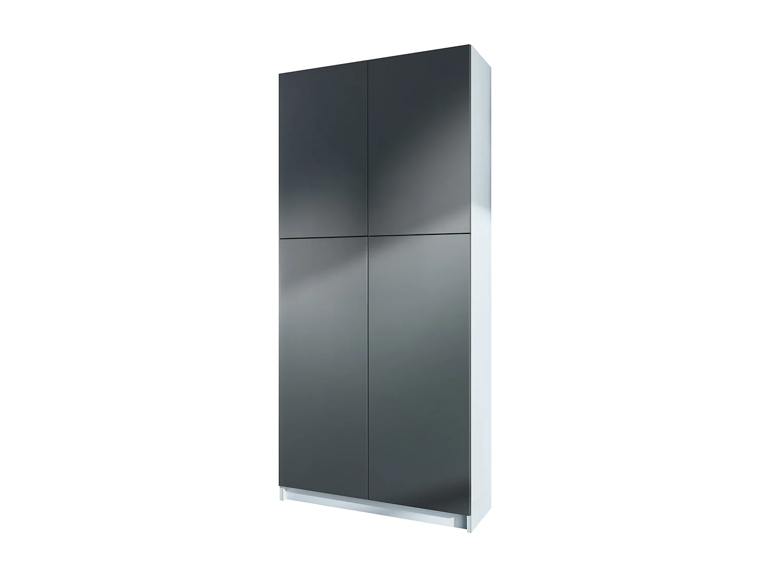 InnoFurn Aktenschrank Elona M1, Büroschrank mit Soft-Close & Push-to-Open, Aufbewahrungschrank, Büro, Home Office. Wohnzimer, Weiß/Anthrazit matt (82 x 184 x 37 cm)