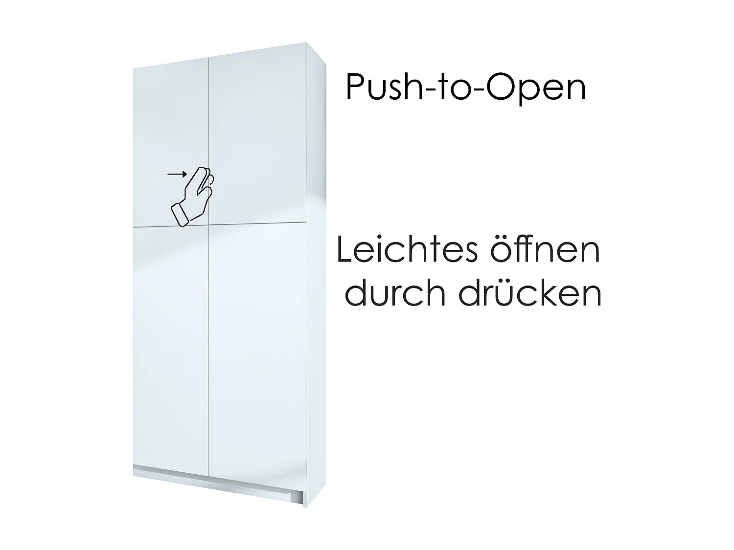 InnoFurn Aktenschrank Elona M1, Büroschrank mit Soft-Close & Push-to-Open, Aufbewahrungschrank, Büro, Home Office. Wohnzimer, Weiß/Anthrazit matt (82 x 184 x 37 cm)